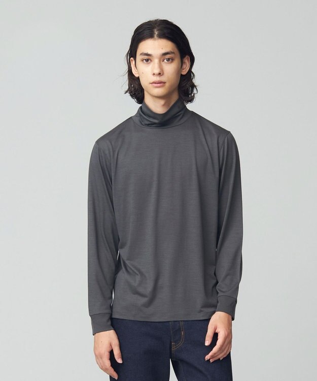 J.PRESS MEN ウールストレッチジャージ タートルネックカットソー グレー系