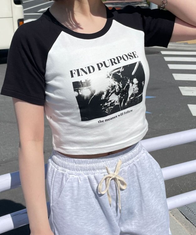 WEGO ラグランちびT ホワイトその他