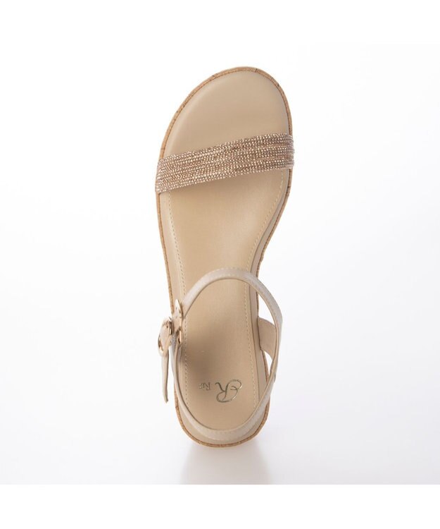 Riz raffinee <Riz raffinee>ラインストーン付ウェッジサンダル ベージュメタリック