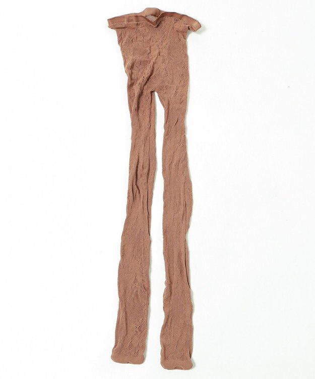 WEGO フラワー総レースタイツ ブラウン