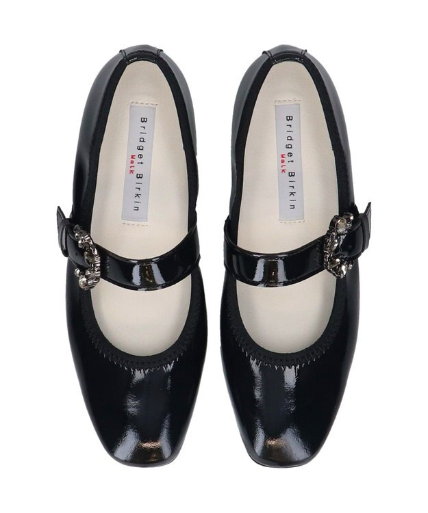 Bridget Birkin ＜3E＞【Bridget Birkin Walk】ビジューメリージェーンパンプス ブラックエナメル