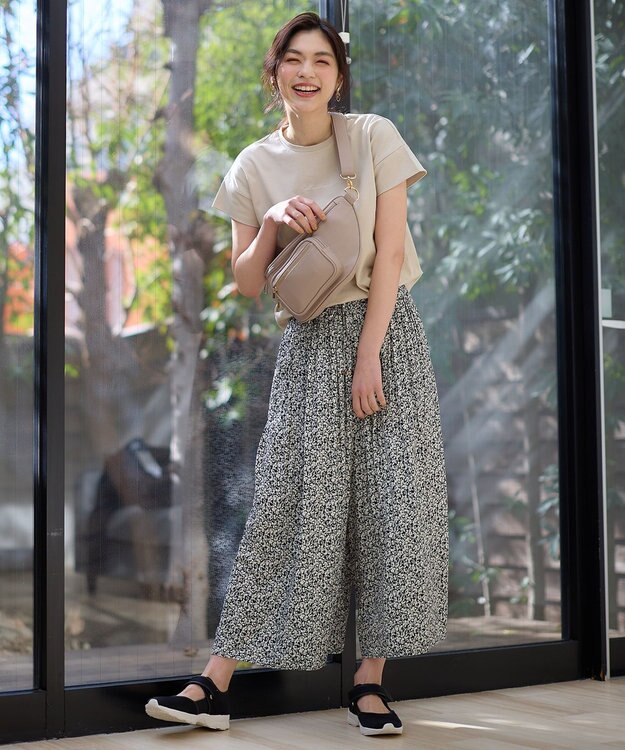 ANY エンブロイダリーロゴTシャツ ベージュ