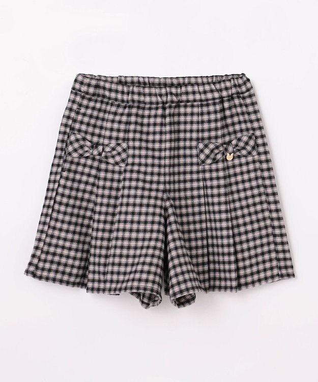 ANY KIDS チェック柄 ショートパンツ ブラック×チェック