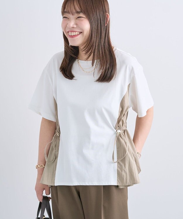 Green Parks 異素材ドッキングプルオーバー White