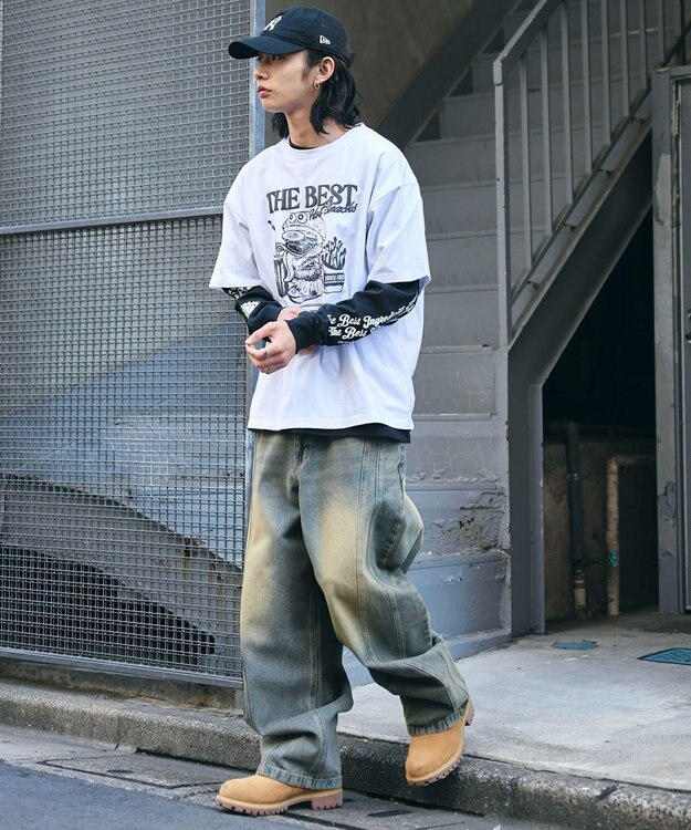 WEGO 【ユニセックス着用ITEM】グラフィックアンサンブルT（LS） ホワイト