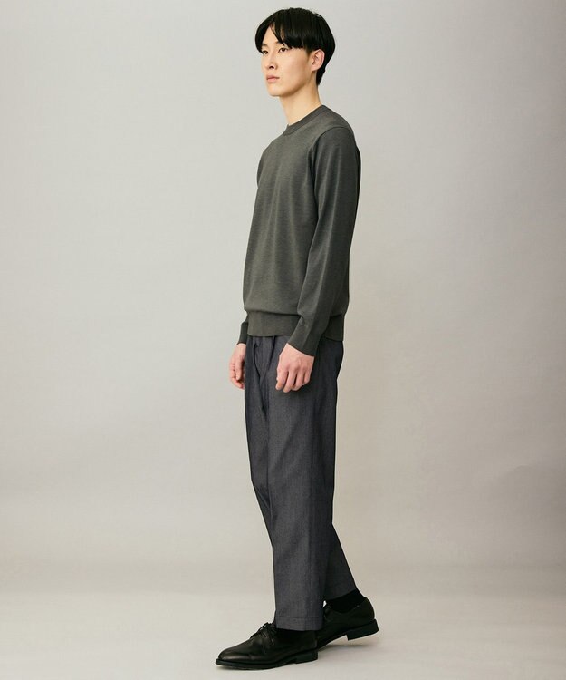 UNFILO MENS 【男女兼用】ソフトサーモ アンチピリングニット クルー チャコール