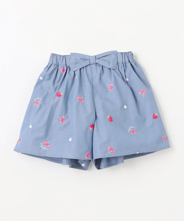 ANY KIDS 総柄刺繍 キュロット ブルー