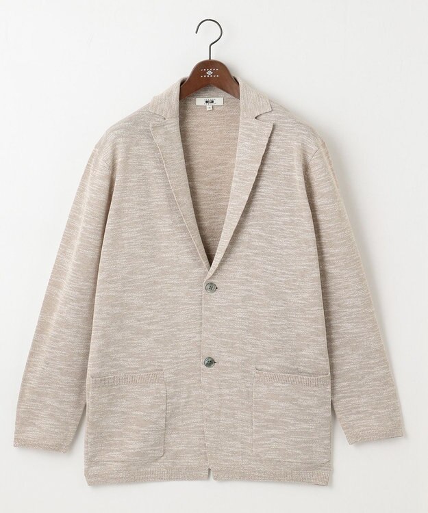 JOSEPH ABBOUD 【キングサイズ・清涼感/軽い/洗える】 スラブギマニットジャケット ベージュ系