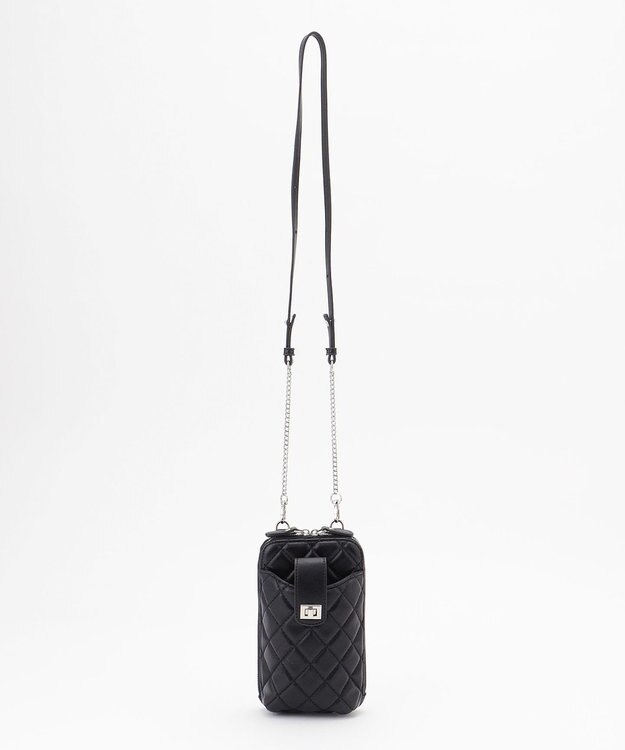 J.PRESS LADIES キルティング スマホポシェット ブラック系