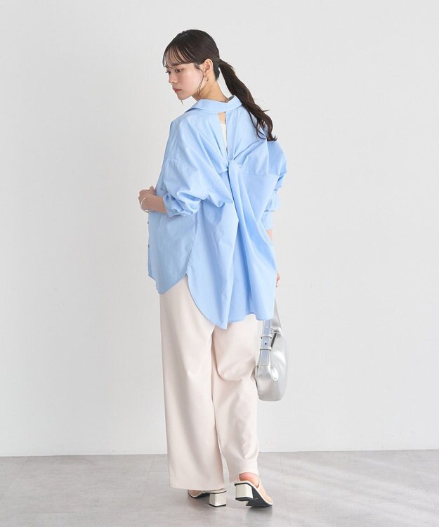 earth music&ecology バックツイストオーバーシャツ Sax