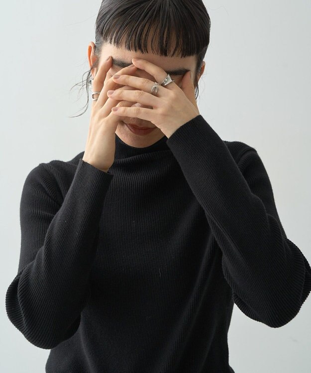 AMERICAN HOLIC バイパチリブタートルネックニットプルオーバー Red