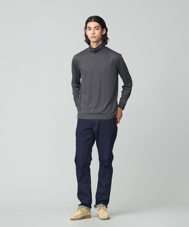 J.PRESS MEN ウールストレッチジャージ タートルネックカットソー グレー系