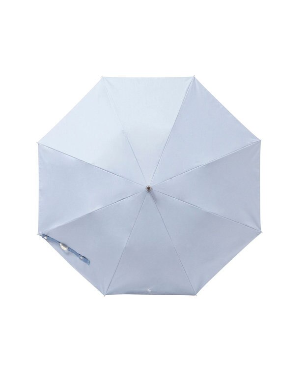 MOONBAT 【日本製】POLO RALPH LAUREN 遮光 晴雨兼用 折りたたみ日傘 ワンポイント 無地ポロ スカイブルー