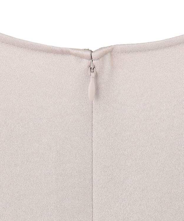 ICB 【洗える】 サテンクレープ Tブラウス パールグレー系