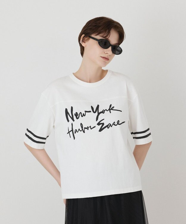 GRACE CONTINENTAL カレッジロゴプリントTシャツ ホワイト