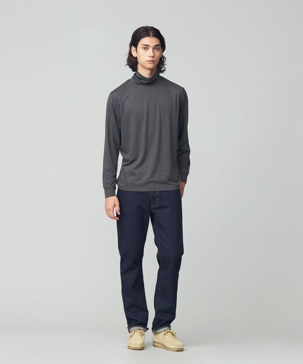 J.PRESS MEN ウールストレッチジャージ タートルネックカットソー グレー系