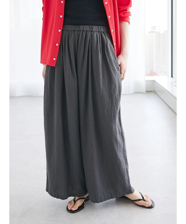 CRAFT STANDARD BOUTIQUE 【キナリノ別注】リネンレーヨンワイドパンツ Charcoal Gray