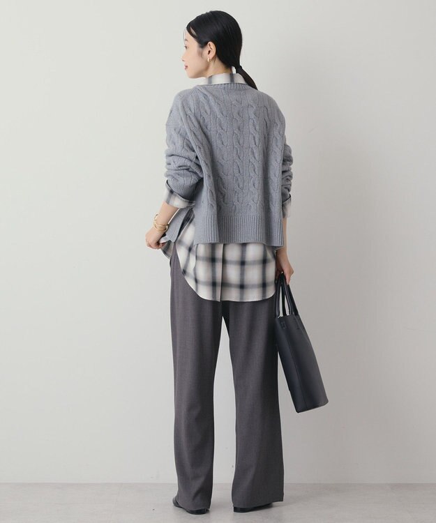 AMERICAN HOLIC ミドルゲージケーブルニットプルオーバー Gray Mixture