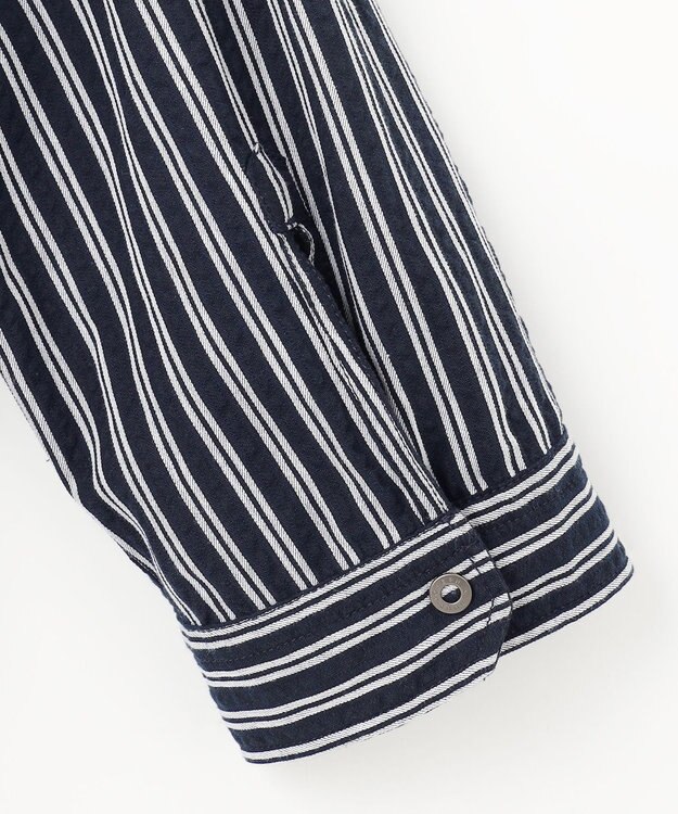 JOSEPH ABBOUD 【キングサイズ・オーガニックコットン/サスティナブル】JOE COTTON プリッセリバー リバーシブル シャツ ネイビー系1