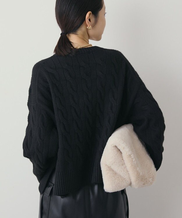 AMERICAN HOLIC ミドルゲージケーブルニットプルオーバー Black