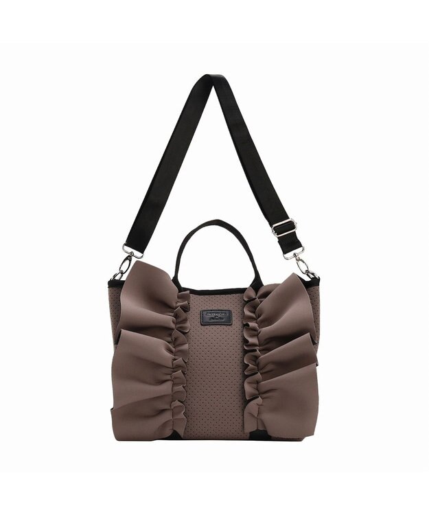 ACE BAGS & LUGGAGE JEWELNA by Jewelna Rose フリルトートバッグ 16205 軽量 2WAY ショルダーバッグ リボン グレージュ