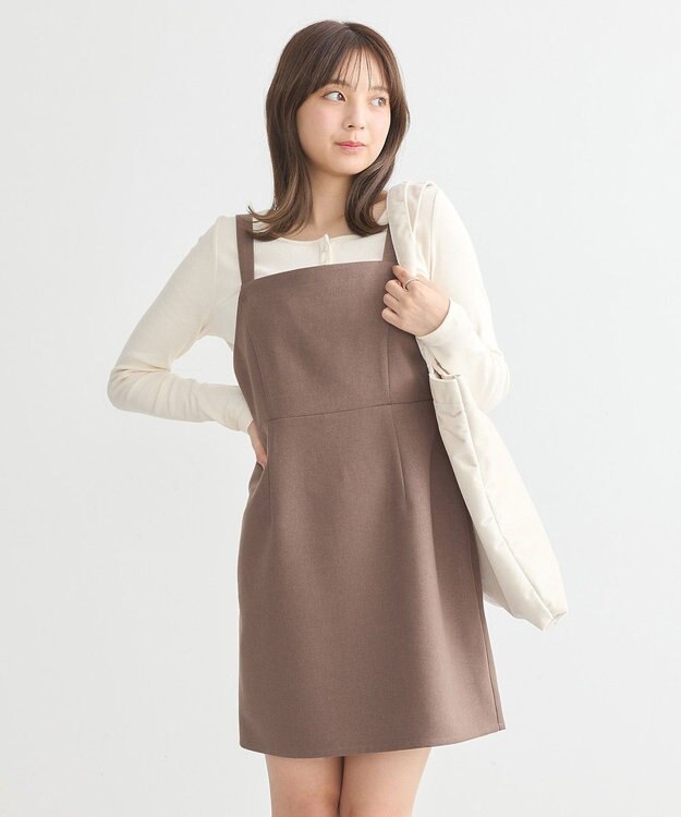 earth music&ecology 切替ギャザーコンパクトカットプルオーバー Off White