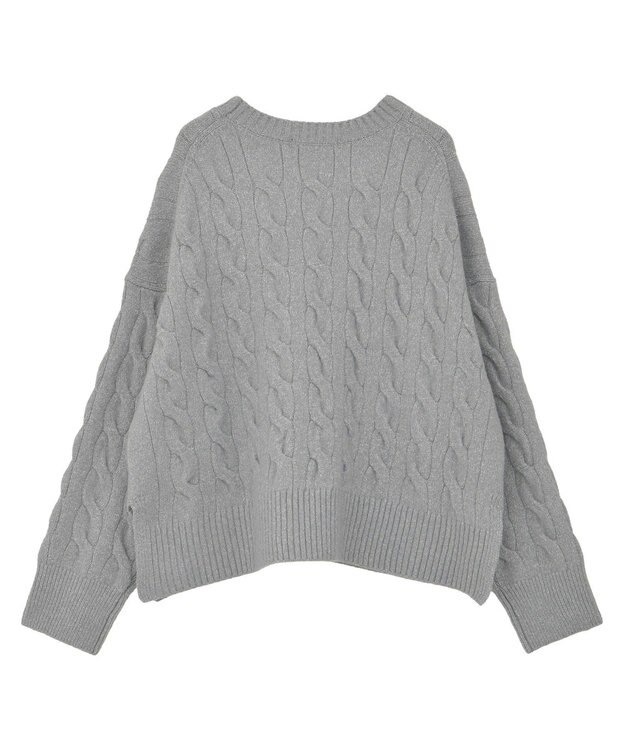 AMERICAN HOLIC ミドルゲージケーブルニットプルオーバー Gray Mixture