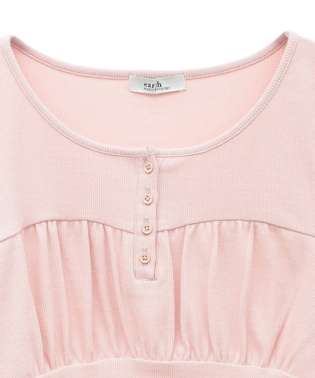 earth music&ecology 切替ギャザーコンパクトカットプルオーバー Pink