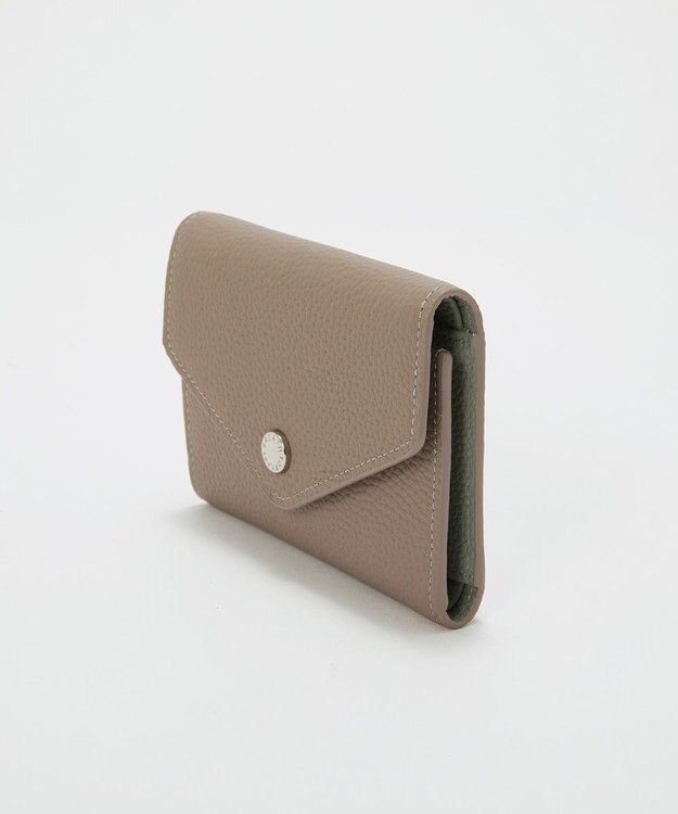 TOPKAPI 【Breath TOPKAPI】DUAL デュアル シュリンクレザー バイカラー 三つ折り 財布　薄型 / 軽量 グレージュ