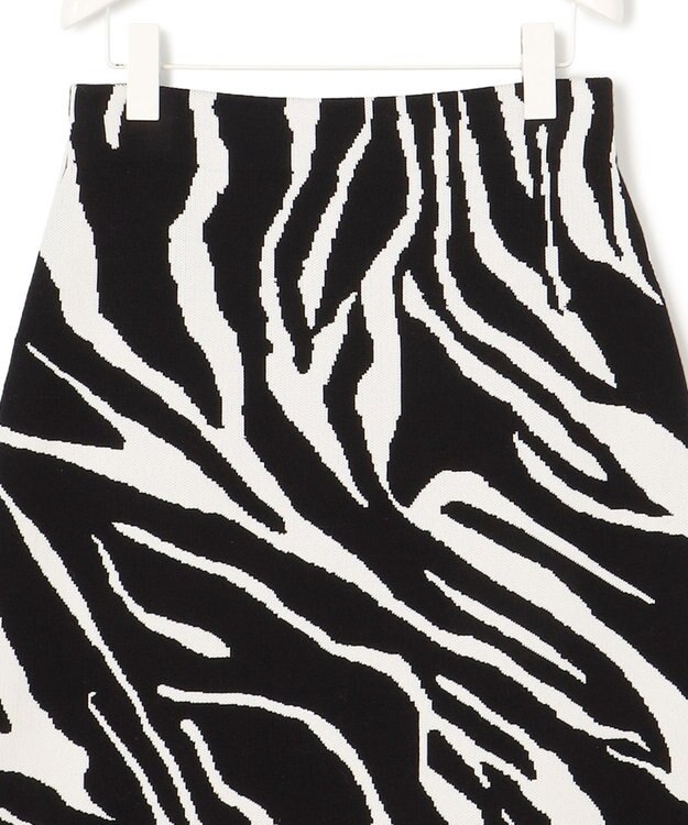 ICB 【洗える】アニマルジャガード  ニットスカート ブラック系