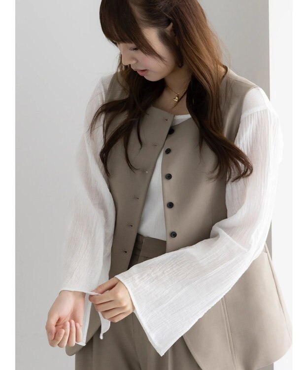 Te chichi スクエアネックジレ【AOYAMA FASHION ASSOCIATION × Te chichi】 モカ