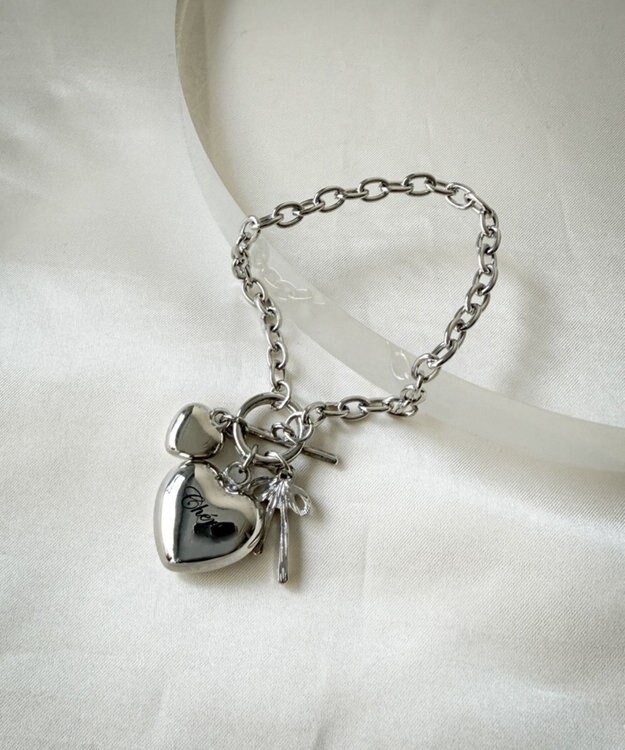 WEGO Lハートモチーフチャームブレス 柄1