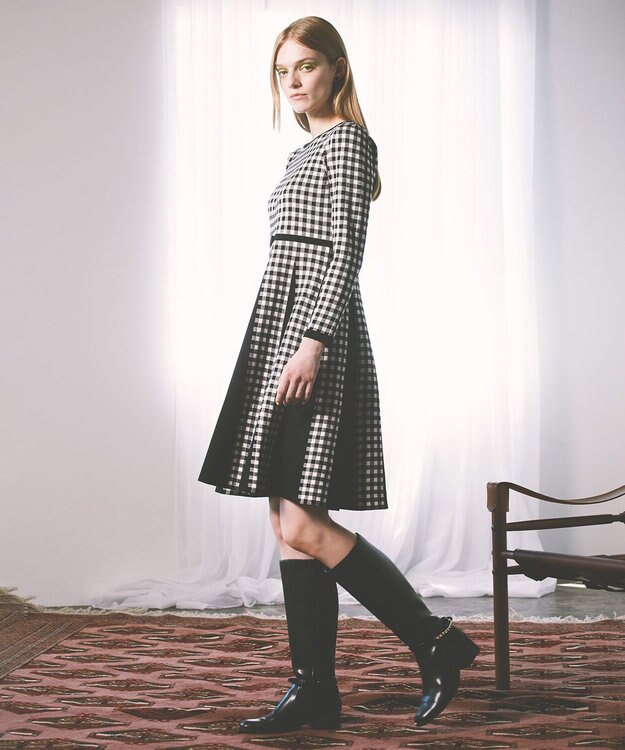 TOCCA 【洗える！】BOAD GAME ニットドレス ブラック系