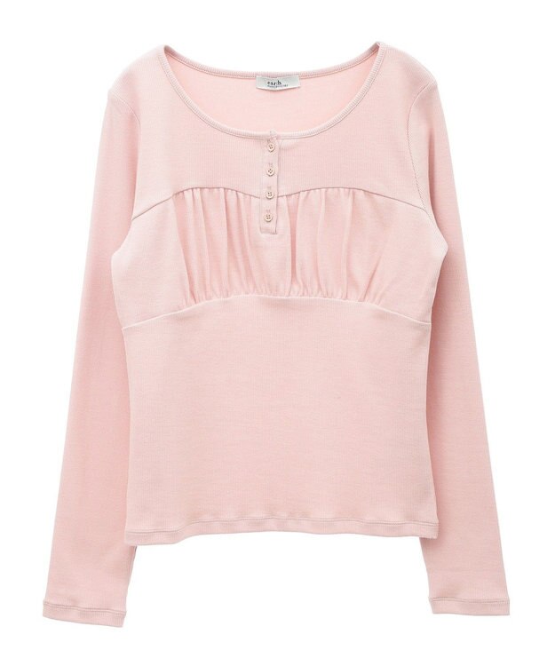 earth music&ecology 切替ギャザーコンパクトカットプルオーバー Pink