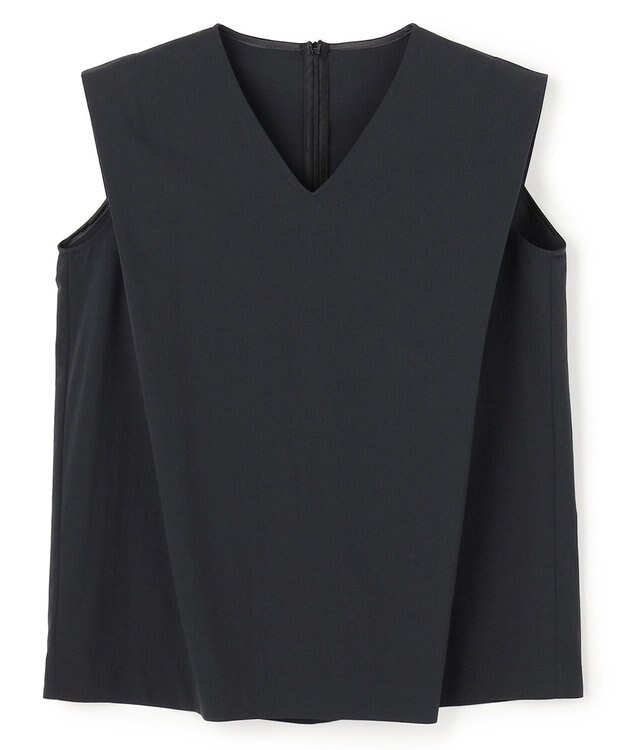 BEIGE， YANN / Vネックタックブラウス Black