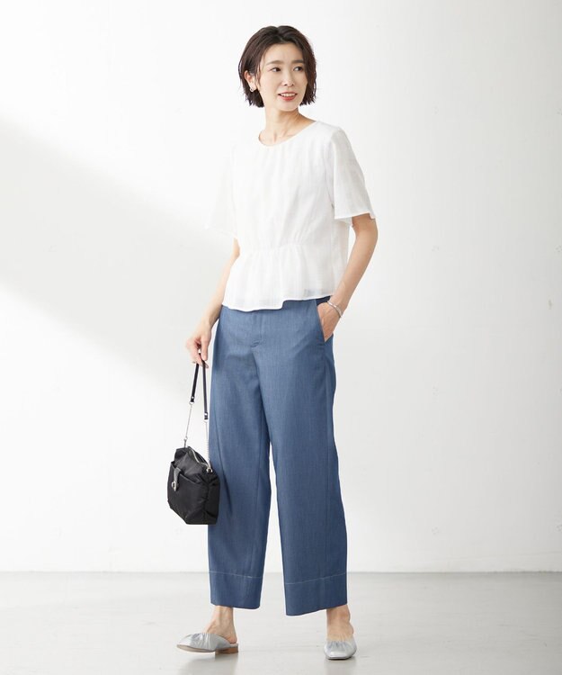 J.PRESS LADIES 【2way】ナイロンギャザー ショルダー バッグ ブラック系