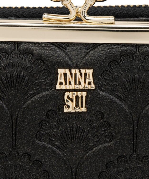 ANNA SUI ピーコック 二つ折り口金長財布 クロ