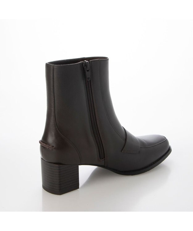 ing <ing>スクエアトゥローファーブーツ ダークブラウン