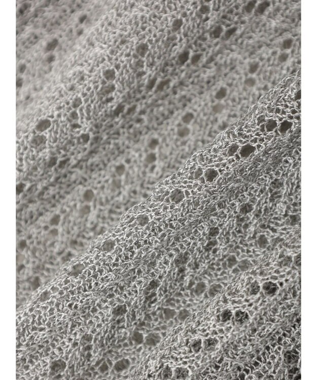 Green Parks すかし柄コンパクトシアーカーディガン Gray