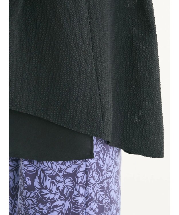 Green Parks 異素材レイヤードノースリーブブラウス Black