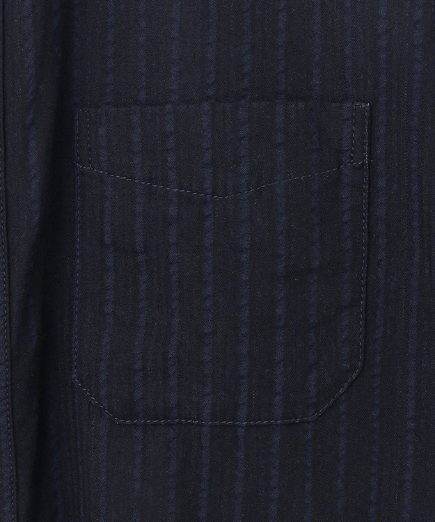 JOSEPH ABBOUD 【キングサイズ・オーガニックコットン/サスティナブル】JOE COTTON プリッセリバー リバーシブル シャツ ネイビー系1