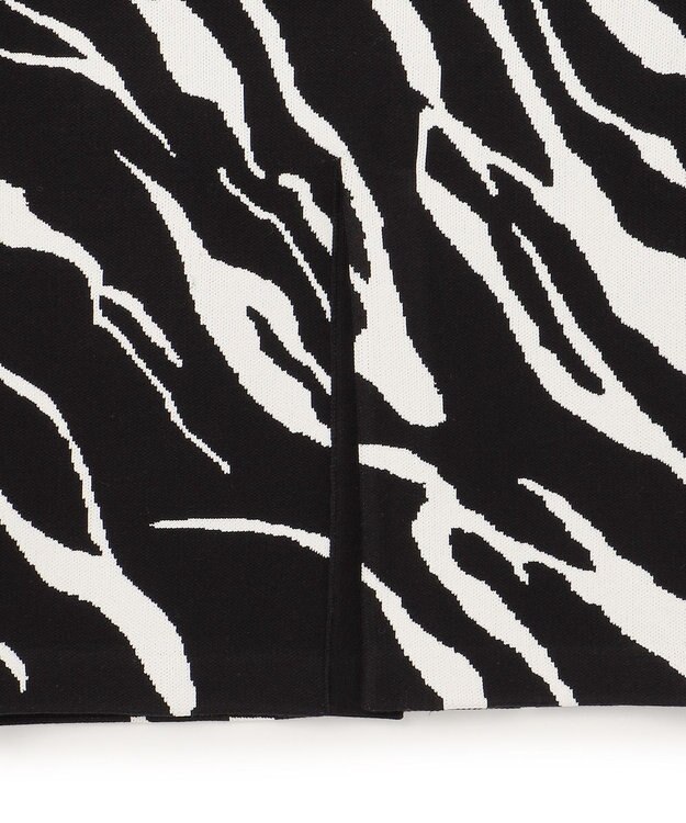 ICB 【洗える】アニマルジャガード  ニットスカート ブラック系