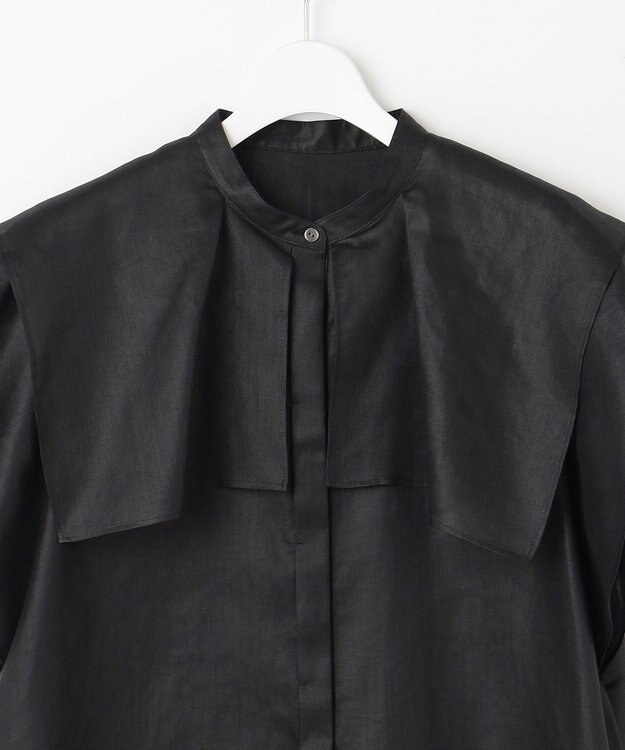 23区 【接触冷感/洗える】シアーフィルム ブラウス ブラック系