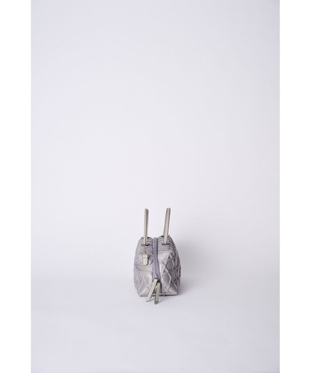 MIYABIYA 【撥水加工】篭目大柄エンボスボンディングミニボストン シルバーグレー