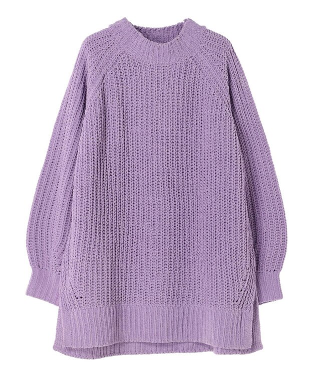 earth music&ecology マットモール片畦チュニック Lavender