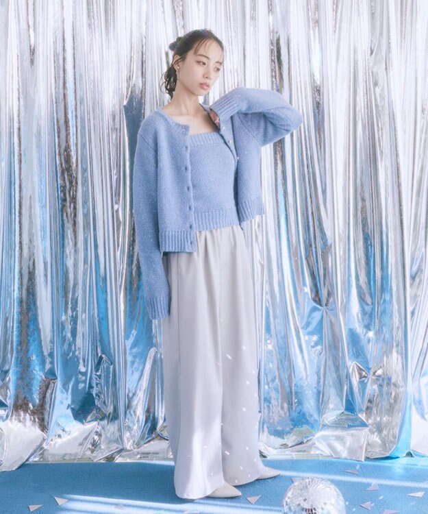 earth music&ecology ゆるとろパンツ Gray Beige