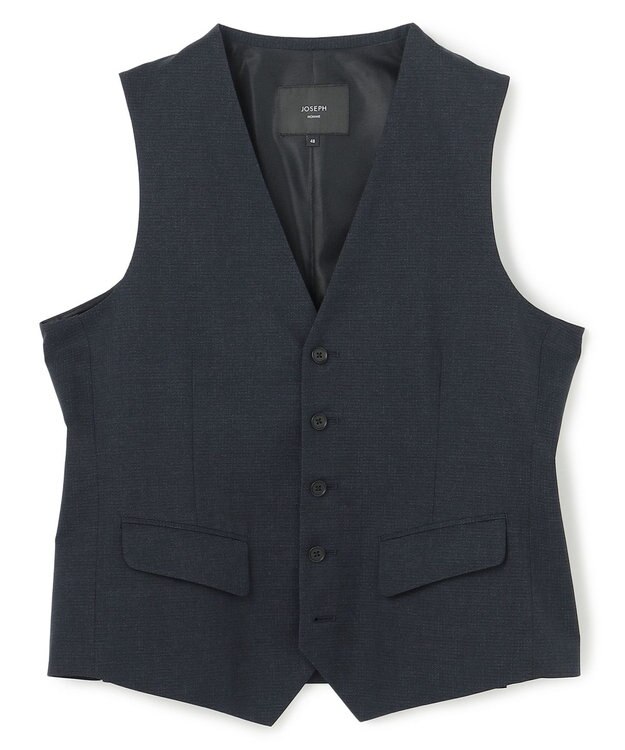 JOSEPH HOMME 新色【３ピース対応】クールドッツストレッチ　ジレ ネイビー系