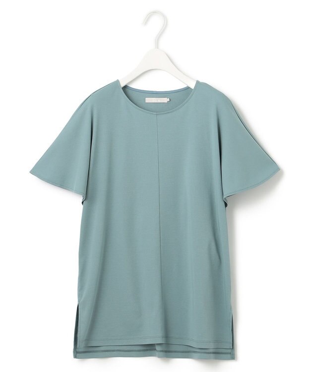ICB 【接触冷感・UVケア・洗える】 ハイツイストスムース ケープデザインカットソー カデットブルー系