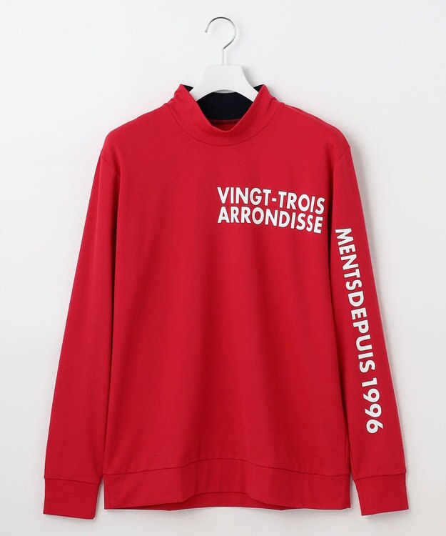 23区GOLF 【MEN】【吸水速乾/UVカット】スポーティ モックネックシャツ レッド系