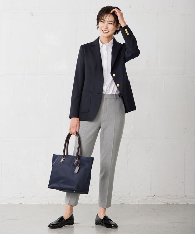 J.PRESS LADIES オックス シングル テーラードジャケット ネイビー系